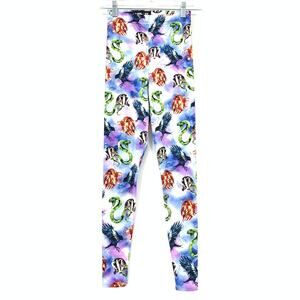 Black Milk Womens Size XS Harry Potter Hogwarts Houses Print Leggings Multicolor